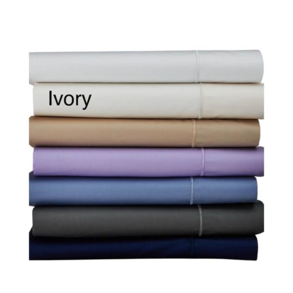 Hudson Park 500 Thread Count Extra Deep King Flat Sheet Ivory